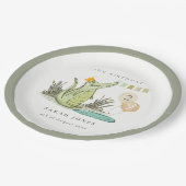 Niedlicher Chomp-Alligator im Sumpf jedes Lebensal Pappteller (Schrägansicht)