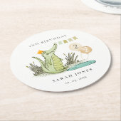 Niedlicher Chomp-Alligator im Sumpf jedes Lebensal Runder Pappuntersetzer (Angewinkelt)