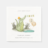 Niedlicher Chomp-Alligator im Sumpf jedes Lebensal Serviette (Vorderseite)