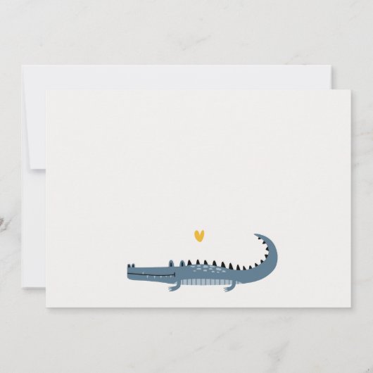 Niedlicher Chomp-Alligator Sumpf jedes Alters Kind Einladung (Rückseite)