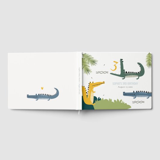 Niedlicher Chomp-Alligator Sumpf jedes Alters Kind Gästebuch (Voll)