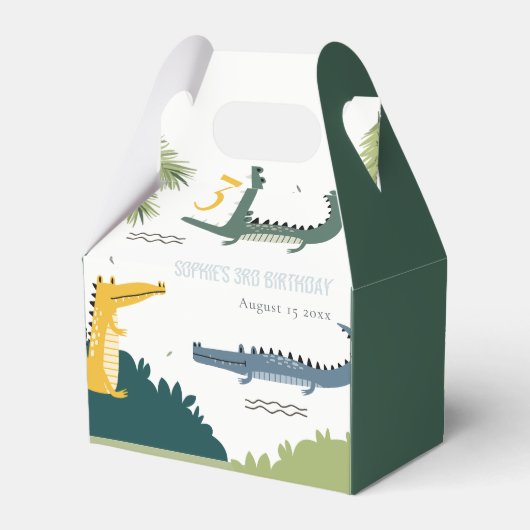 Niedlicher Chomp-Alligator Sumpf jedes Alters Kind Geschenkschachtel (Rückseite)