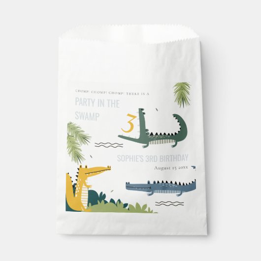 Niedlicher Chomp-Alligator Sumpf jedes Alters Kind Geschenktütchen (Vorderseite)