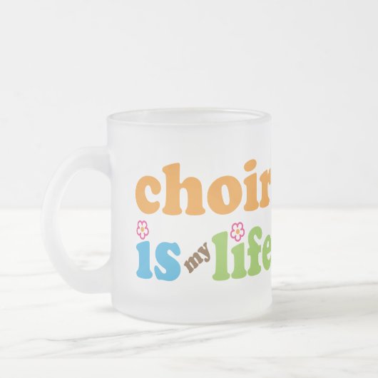 Niedlicher Chor ist meine Leben-Retro Blumen Mattglastasse (Links)