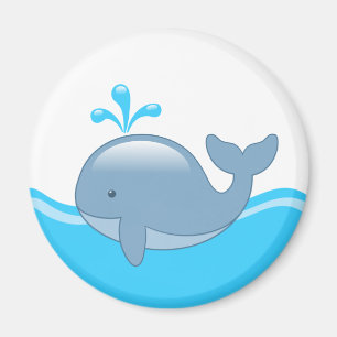 Niedlicher Chubby-Cartoon Whale Magnet