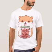 Niedlicher Chubby Hamster Drinking Bubble Tee (Vorderseite)