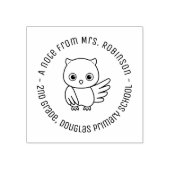 Niedlicher Chubby Owl School Lehrer Anmerkung 4 Gummistempel (Prägung)