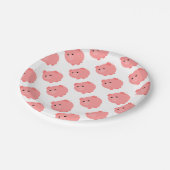 Niedlicher Chubby Schwein-Party-Teller Pappteller (Schrägansicht)