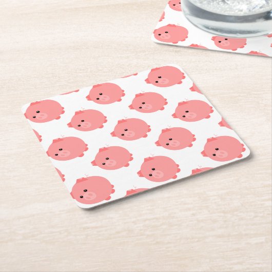 Niedlicher Chubby Schwein-Party-Teller Rechteckiger Pappuntersetzer (angewinkelt)