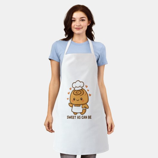 "Niedlicher Cinnamon Roll Koch - Kawaii Backdesign Schürze (Getragen)