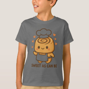 "Niedlicher Cinnamon Roll Koch - Kawaii Backdesign T-Shirt