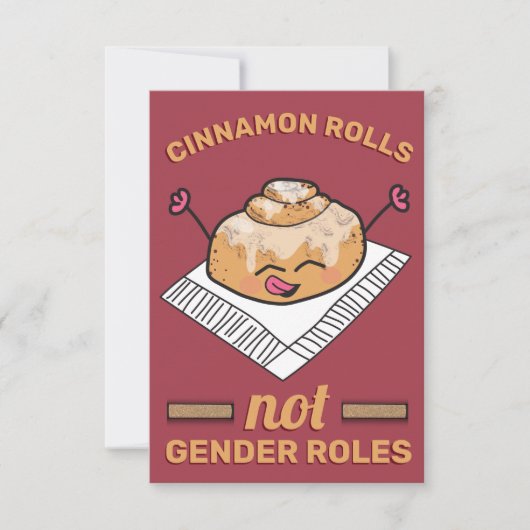 Niedlicher Cinnamon Roll not Gender Roles Funny Fe Dankeskarte (Vorderseite)