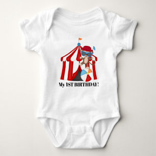 Niedlicher Circus Affe Unisex Erstgeburtskarosseri Baby Strampler