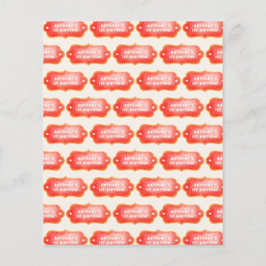 Niedlicher Circus Karneval Fiesta Erster Geburtsta (Rückseite)