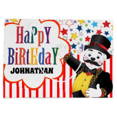Niedlicher Circus Ringmaster Cartoon Polar Bear Große Geschenktüte (Rückseite)