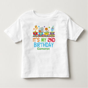 Niedlicher Circus Tierzug 2. Geburtstag Kleinkind T-shirt