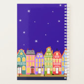 Niedlicher City Black Cat Cartoon Houses 5.5x8.5 P Planer (Rückseite)