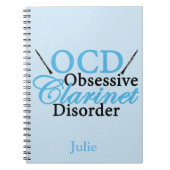 Niedlicher Clarinet-kundenspezifisches Blau Notizblock (Vorderseite)