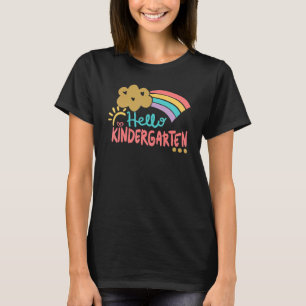 Niedlicher Cloud Rainbow Hallo Kindergarten Lehrer T-Shirt