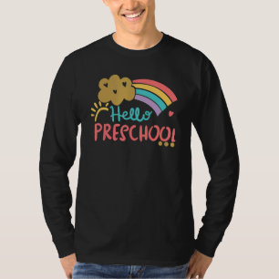Niedlicher Cloud-Regenbogen Hallo Vorschullehrer z T-Shirt