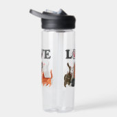 Niedlicher Clowder Cat Illustration mit LIEBE Trinkflasche (Rechts)
