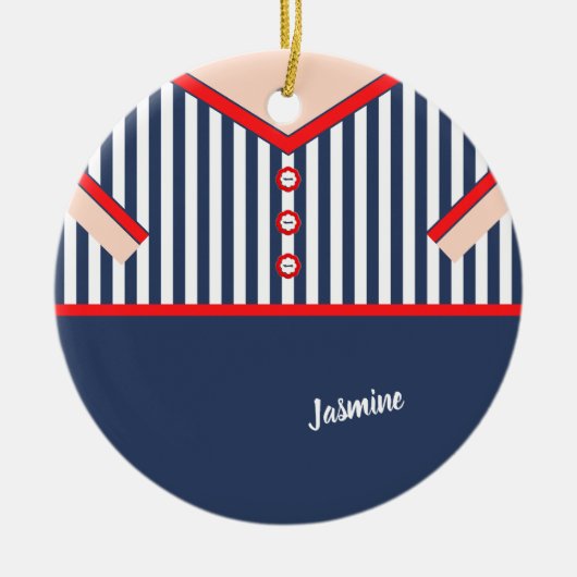 Niedlicher Clown-Anzug Karikatur Personalisiert Keramik Ornament (Vorne)