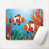Niedlicher Clownfisch in Algen Mousepad (Mit Mouse)