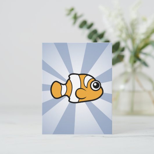 Niedlicher Clownfisch Postkarte (Stehend Vorderseite)