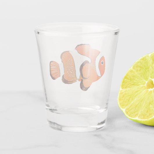 Niedlicher Clownfisch Schnapsglas (Rückseite)