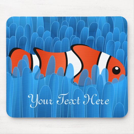 Niedlicher Clownfisch und schöner Anemon des Blaue Mousepad (Vorne)