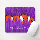 Niedlicher Clownfisch und schöner Lila Meeresanemo Mousepad (Mit Mouse)