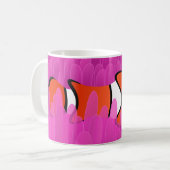 Niedlicher Clownfisch und schöner rosa Anemon Kaffeetasse (Vorderseite Links)