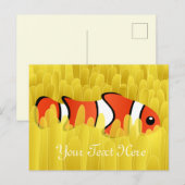 Niedlicher Clownfisch und wunderschöner Gelbmeeran Postkarte (Vorne/Hinten)