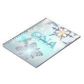 Niedlicher CNA Ice Blue Snowflake Personalisierter Notizblock (Linke Seite)