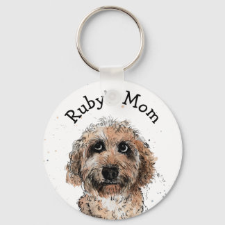 Niedlicher Cockapohund Keyring seltsam individuell Schlüsselanhänger