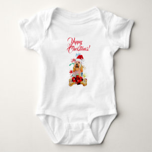 Niedlicher Cockapoo Hund Yappy Weihnachten Baby Strampler