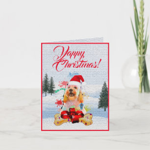 Niedlicher Cockapoo-Hund-Yappy-Weihnachtskarte Karte