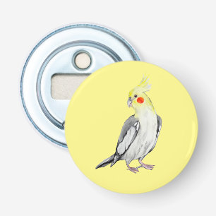 Niedlicher Cockatiel-Aquarellpapagei. Flaschenöffner