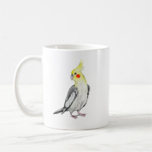 Niedlicher Cockatiel Aquarellpapagei. Kaffeetasse