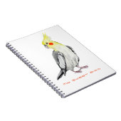 Niedlicher Cockatiel-Aquarellpapagei. Notizblock (Rechte Seite)