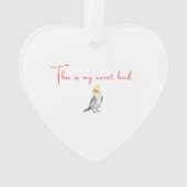 Niedlicher Cockatiel Aquarellpapagei. Ornament (Rückseite)