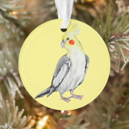 Niedlicher Cockatiel-Aquarellpapagei. Ornament