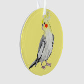 Niedlicher Cockatiel-Aquarellpapagei. Ornament (Vorderseite)