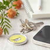 Niedlicher Cockatiel Aquarellpapagei. Schlüsselanhänger (Seite)