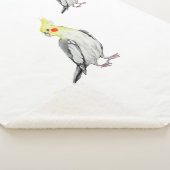 Niedlicher Cockatiel-Aquarellpapagei. Sherpadecke (3/4)