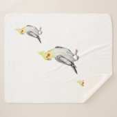 Niedlicher Cockatiel-Aquarellpapagei. Sherpadecke (Vorderseite (Horizontal))