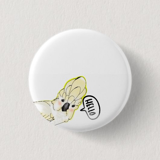niedlicher Cockatoovogel Button (Vorderseite)