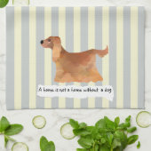 Niedlicher Cocker Spaniel Creme gestreift Geschirrtuch (Gefaltet)