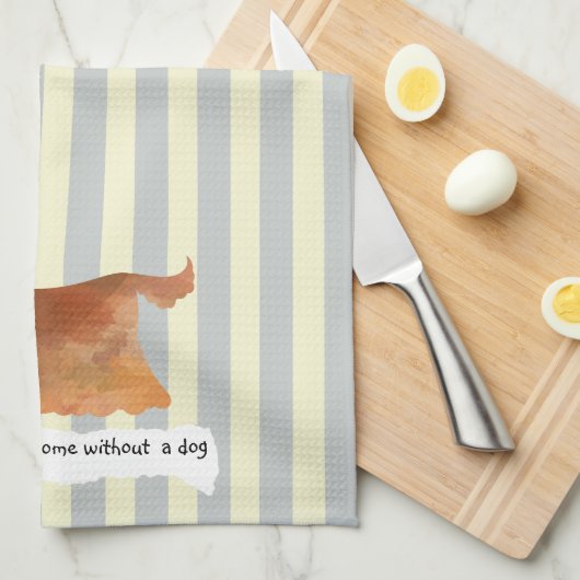 Niedlicher Cocker Spaniel Creme gestreift Geschirrtuch (Viertel Falte)