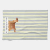 Niedlicher Cocker Spaniel Creme gestreift Geschirrtuch (Horizontal)